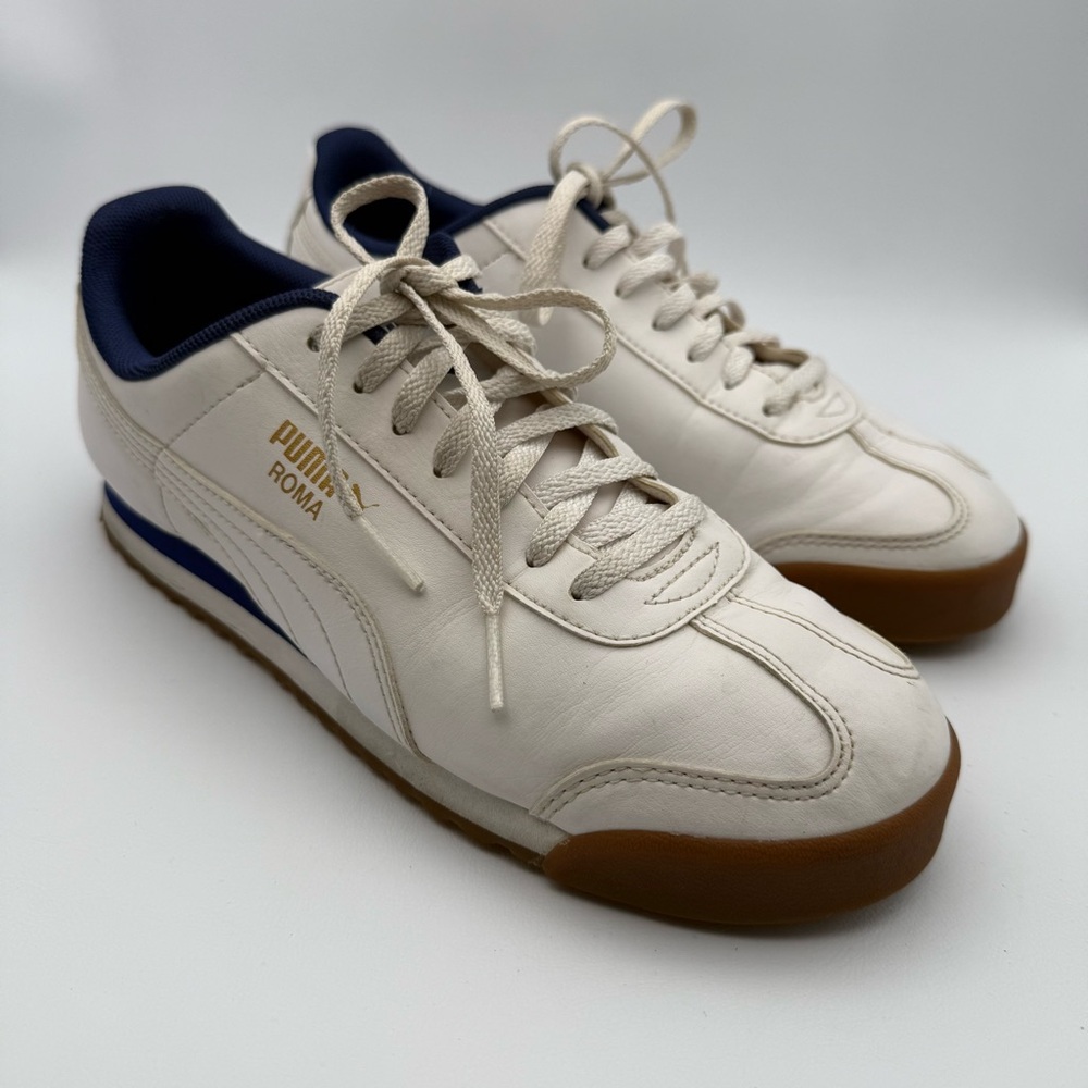 Puma Roma Classic 354259 41 Sneakers Men's White Gum Casual Shoes Sz 7 Retro